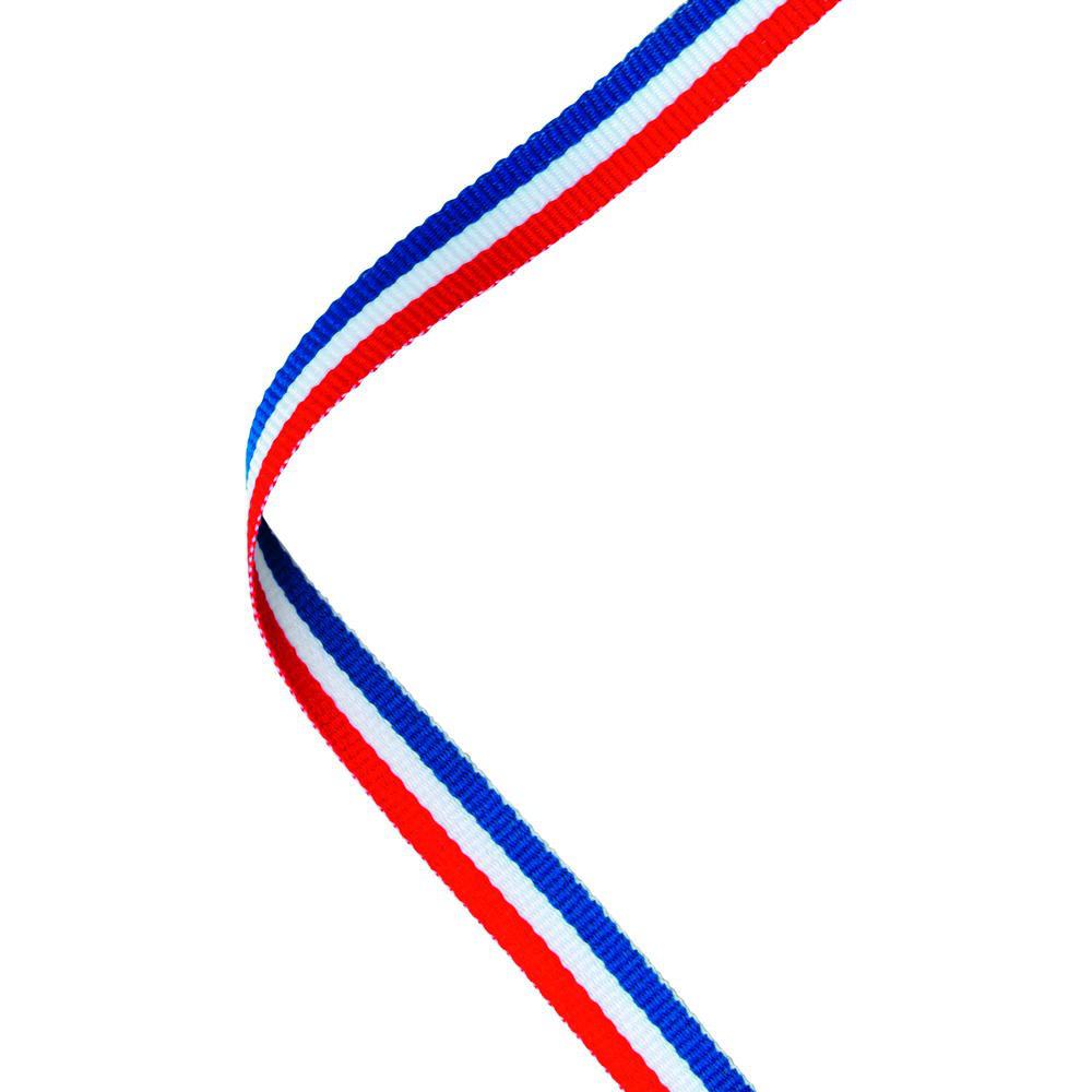 TD-LMR1 Narrow Medal Ribbon Red/White/Blue - 30x0.4in - The Trophy Store